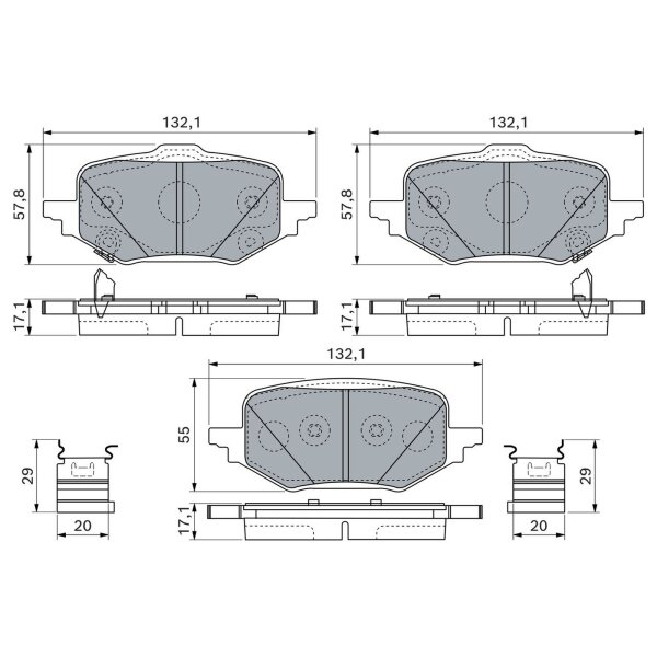 BOSCH 0 986 460 258 Bremsbelagsatz, Scheibenbremse