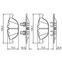 BOSCH 0 986 494 349 Bremsbelagsatz, Scheibenbremse