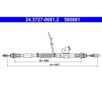 ATE 24.3727-0681.2 Seilzug, Feststellbremse