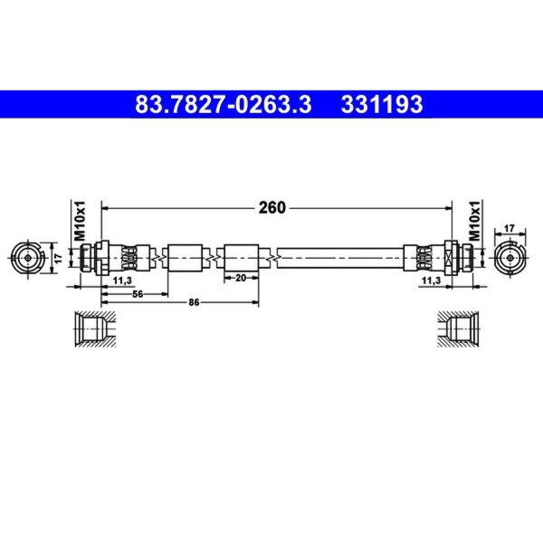 ATE 83.7827-0263.3 Bremsschlauch