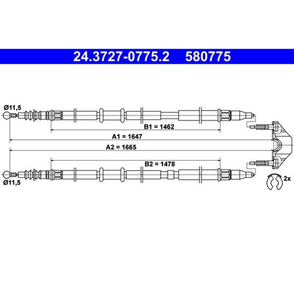 ATE 24.3727-0775.2 Seilzug, Feststellbremse
