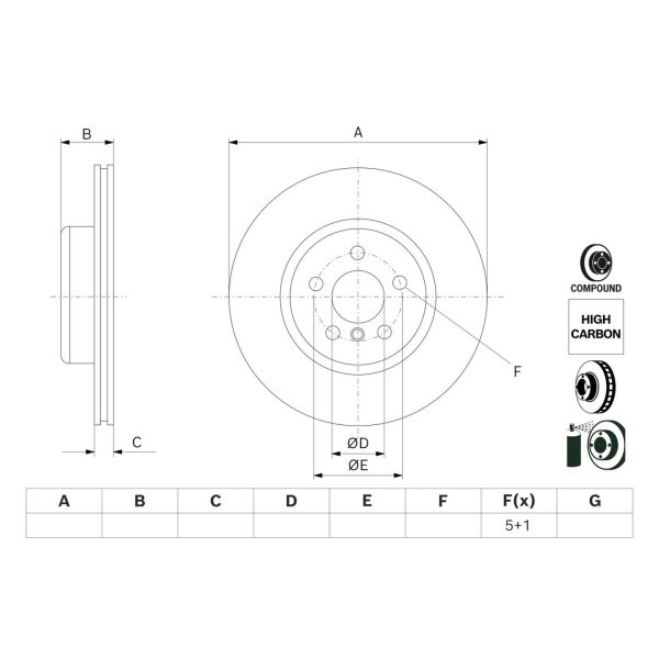 BOSCH 0 986 479 F56 Bremsscheibe