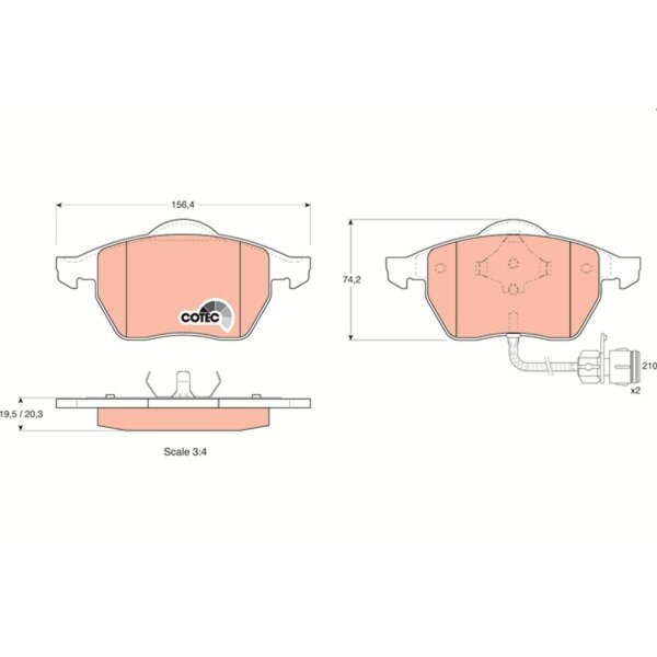 TRW GDB1049 Bremsbelagsatz, Scheibenbremse
