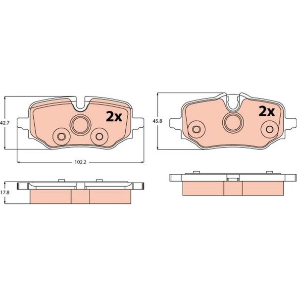 TRW GDB2573 Bremsbelagsatz, Scheibenbremse