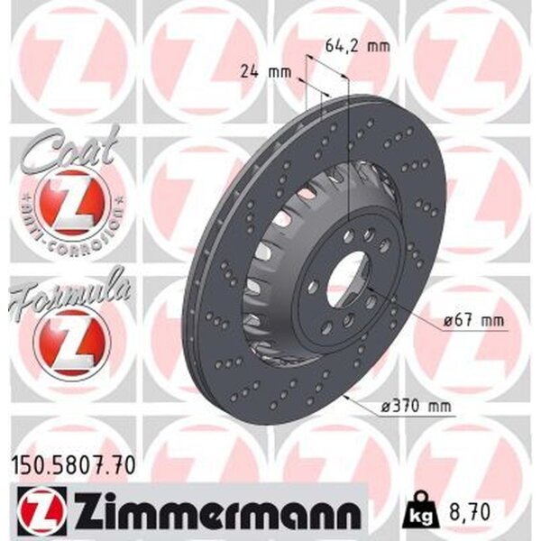 ZIMMERMANN 150.5807.70 Bremsscheibe