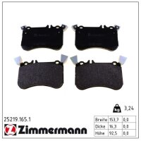 ZIMMERMANN 25219.165.1 Bremsbelagsatz, Scheibenbremse