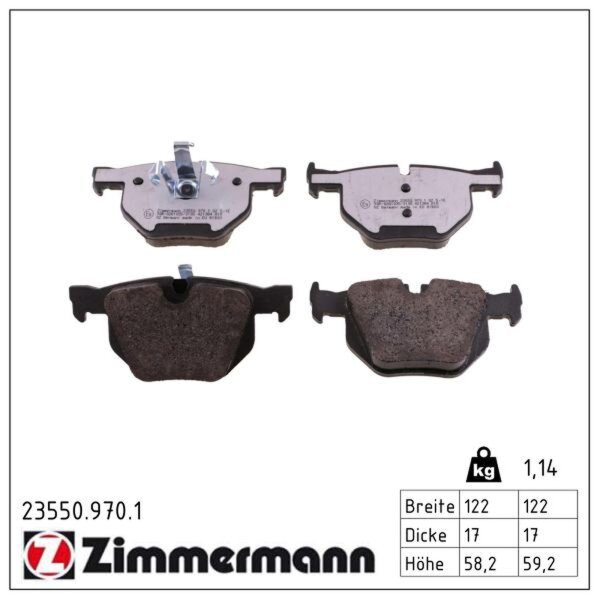 ZIMMERMANN 23550.970.1 Bremsbelagsatz, Scheibenbremse