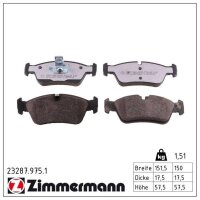 ZIMMERMANN 23287.975.1 Bremsbelagsatz, Scheibenbremse