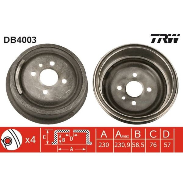 TRW DB4003 Bremstrommel