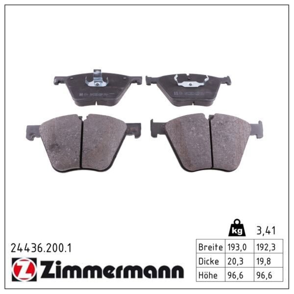 ZIMMERMANN 24436.200.1 Bremsbelagsatz, Scheibenbremse
