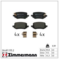 ZIMMERMANN 26487.175.2 Bremsbelagsatz, Scheibenbremse