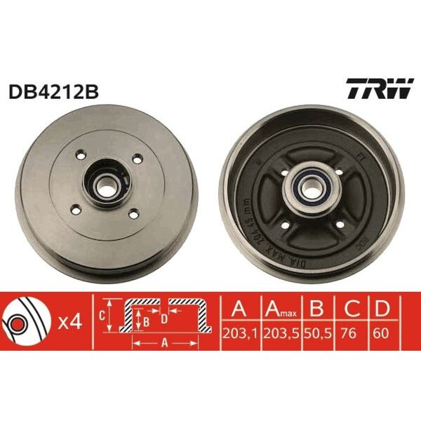 TRW DB4212B Bremstrommel