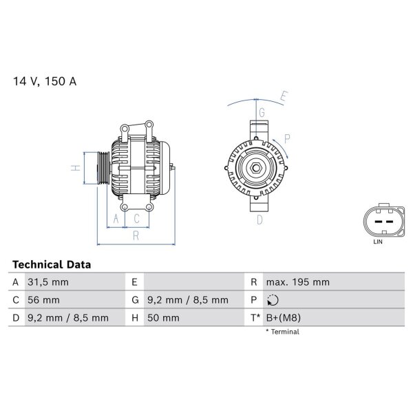 BOSCH 0 986 048 970 Generator
