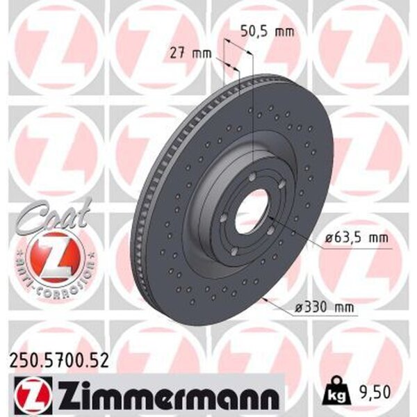 ZIMMERMANN 250.5700.52 Bremsscheibe