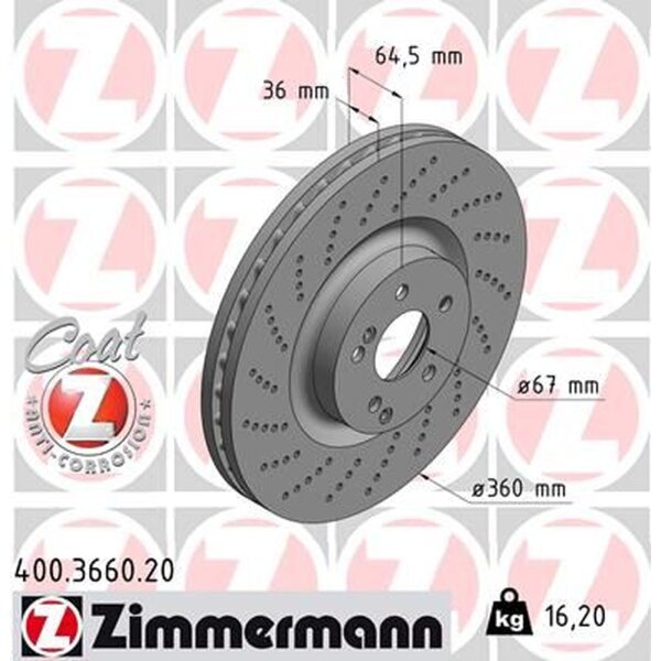 ZIMMERMANN 400.3660.20 Bremsscheibe