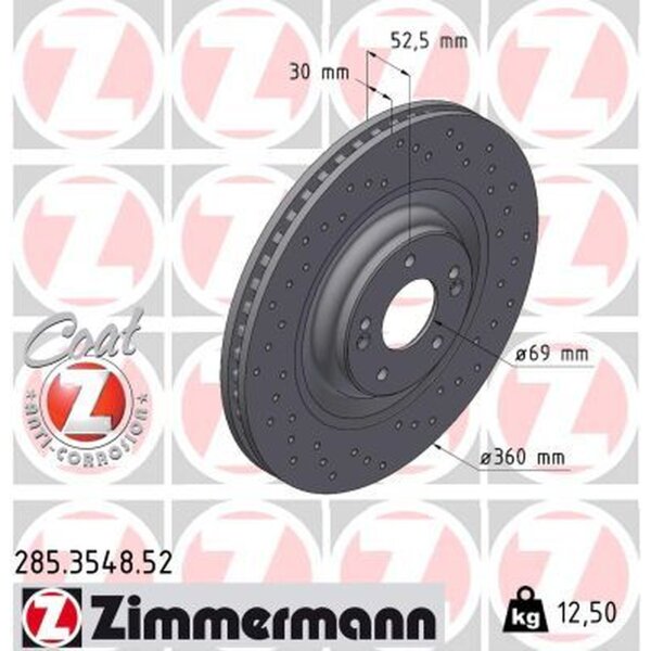 ZIMMERMANN 285.3548.52 Bremsscheibe