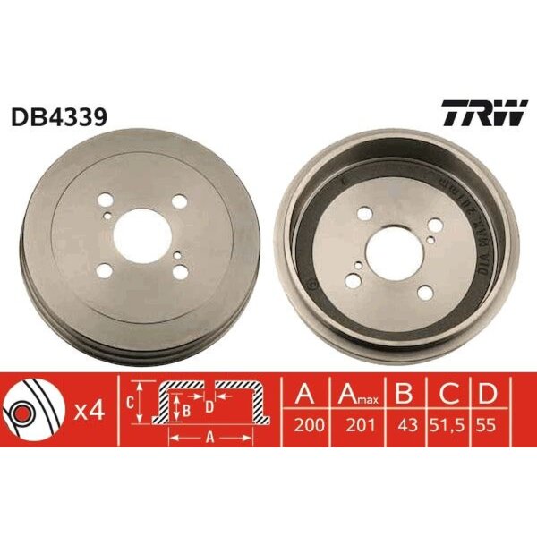 TRW DB4339 Bremstrommel