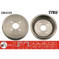 TRW DB4339 Bremstrommel