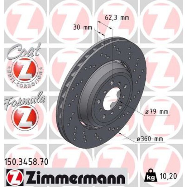 ZIMMERMANN 150.3458.70 Bremsscheibe