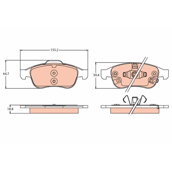 TRW GDB2111 Bremsbelagsatz, Scheibenbremse