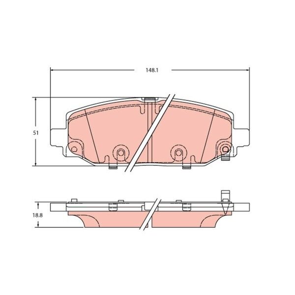 TRW GDB2360 Bremsbelagsatz, Scheibenbremse