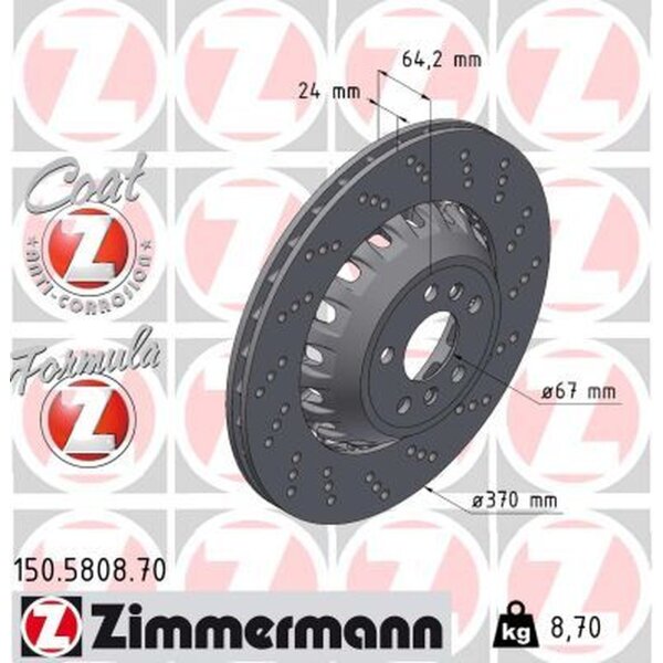 ZIMMERMANN 150.5808.70 Bremsscheibe