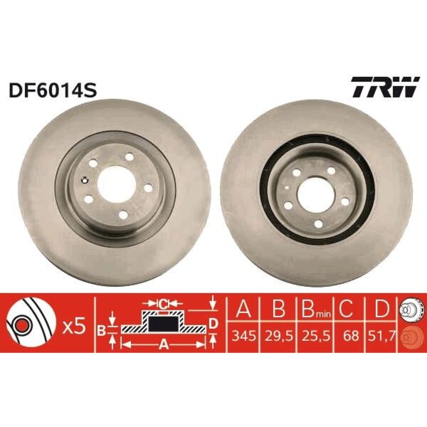 TRW DF6014S Bremsscheibe
