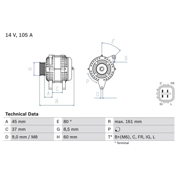 BOSCH 0 986 082 410 Generator