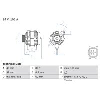 BOSCH 0 986 082 410 Generator