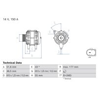 BOSCH 0 986 086 830 Generator