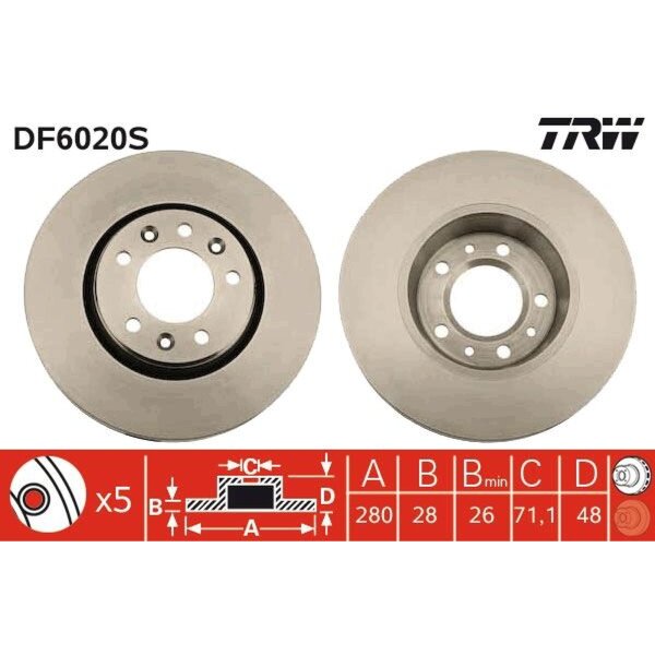 TRW DF6020S Bremsscheibe