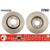 TRW DF6020S Bremsscheibe