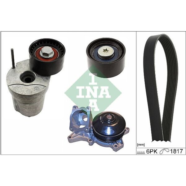 Schaeffler INA 529 0370 30 Wasserpumpe + Keilrippenriemensatz