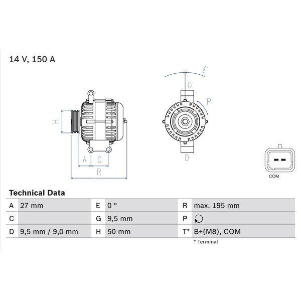 BOSCH 0 986 081 820 Generator