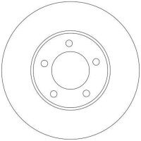 Bremsscheibe TRW DF4384 Vorderachse 278mm belüftet 5-Loch