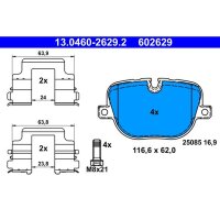ATE 13.0460-2629.2 Bremsbelagsatz, Scheibenbremse