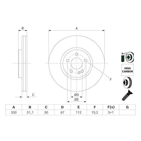 BOSCH 0 986 479 J59 Bremsscheibe