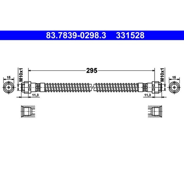 ATE 83.7839-0298.3 Bremsschlauch