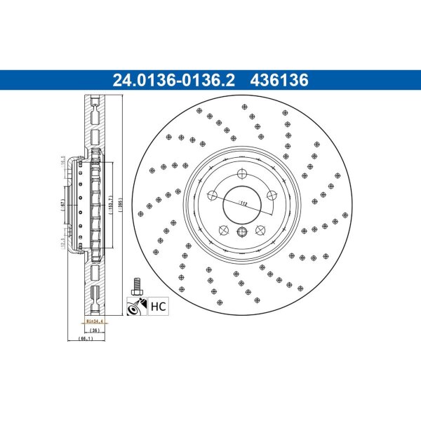 ATE 24.0136-0136.2 Bremsscheibe