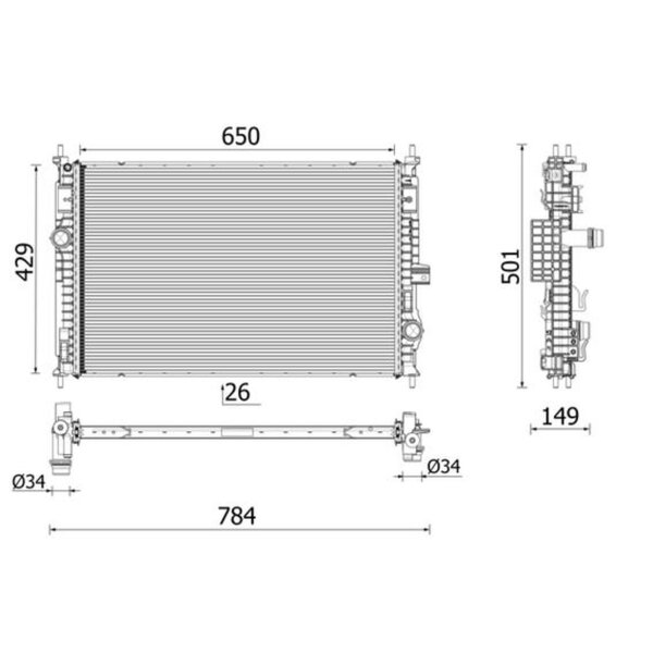 MAHLE CR 2710 000P Kühler, Motorkühlung