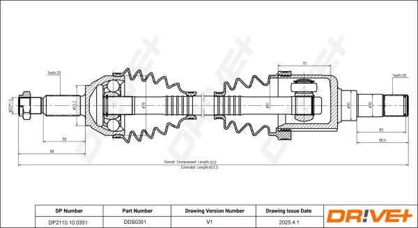 DR!VE+ DP2110.10.0351 Antriebswelle