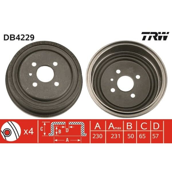 TRW DB4229 Bremstrommel