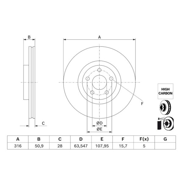 BOSCH 0 986 479 J32 Bremsscheibe