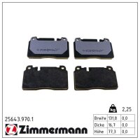 ZIMMERMANN 25643.970.1 Bremsbelagsatz, Scheibenbremse