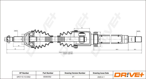 DR!VE+ DP2110.10.0352 Antriebswelle