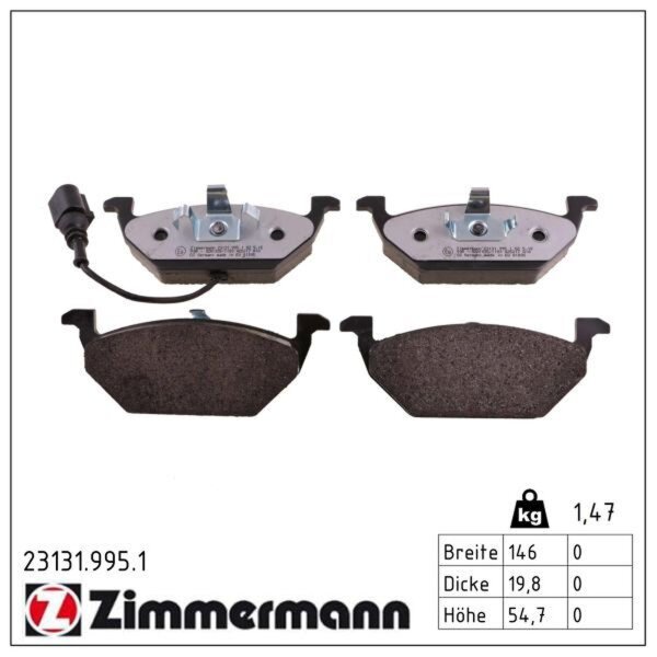 ZIMMERMANN 23131.995.1 Bremsbelagsatz, Scheibenbremse