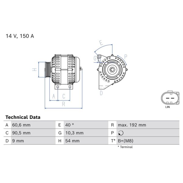 BOSCH 0 986 086 970 Generator