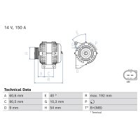 BOSCH 0 986 086 970 Generator