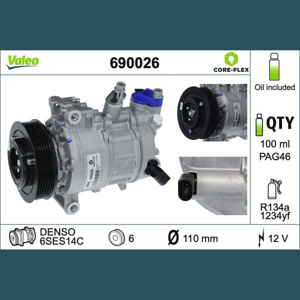 VALEO 690026 Kompressor, Klimaanlage