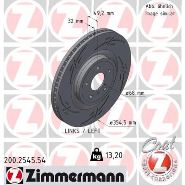 ZIMMERMANN 200.2545.54 Bremsscheibe